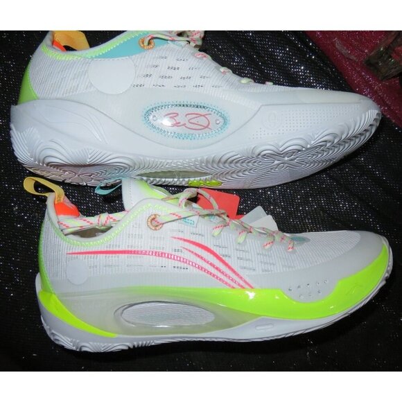 Li Ning Way of Wade Cloud Plus 808 II 2 Energy Basketball Shoes White Neon Green - Picture 5 of 14